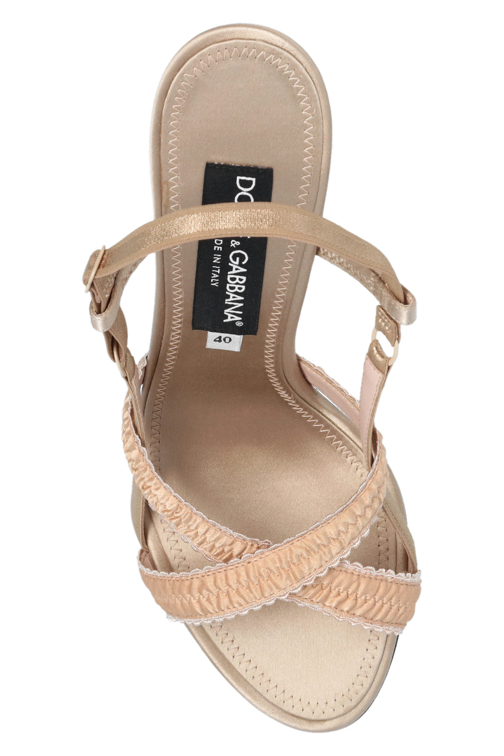 Dolce & Gabbana ruffled sleeve top ‘Keira’ heeled sandals