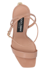 Dolce & Gabbana beige ‘Keira‘ sandals with decorative heel