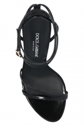 Dolce & Gabbana sunglasses logo print T-shirt ‘Keira’ heeled sandals