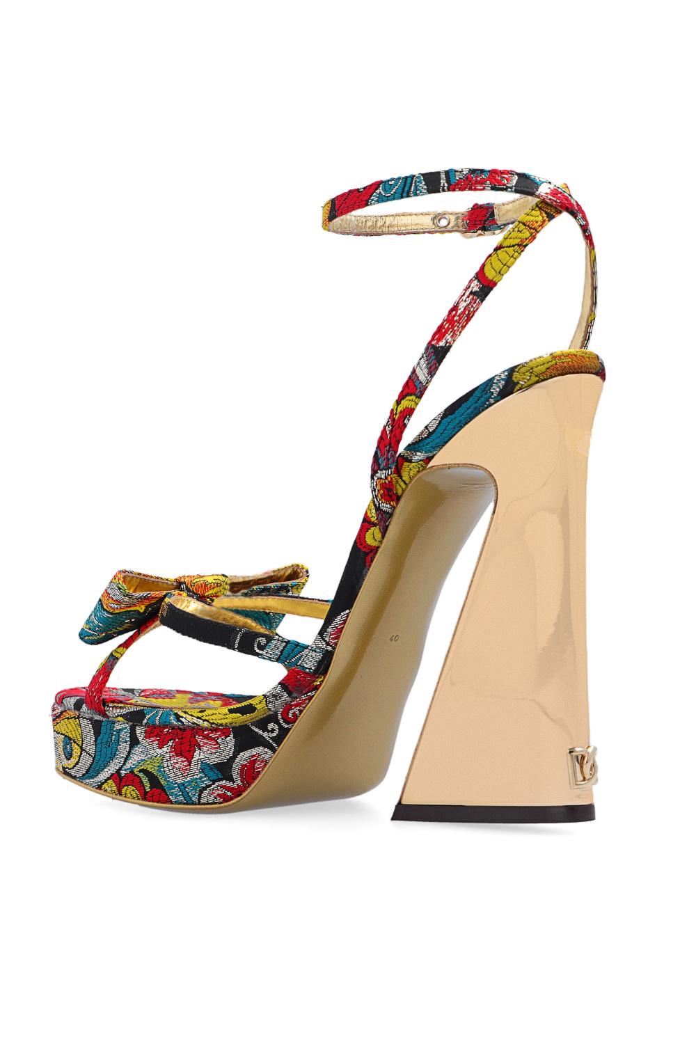 Dolce&Gabbana Floral Ankle-Wrap Wedge Espadrilles