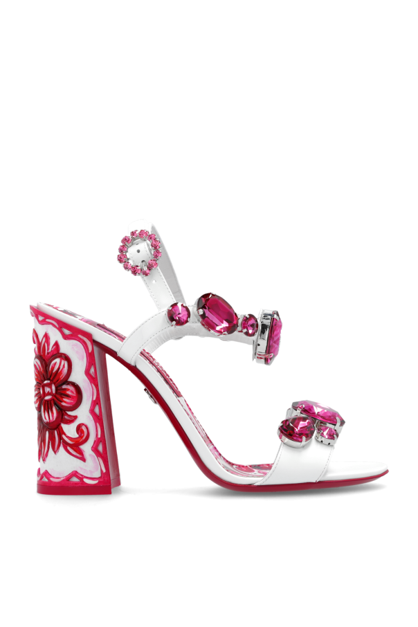 DOLCE & GABBANA RUFFLED SEE-THROUGH DRESS ‘Keira’ heeled sandals