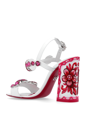 DOLCE & GABBANA RUFFLED SEE-THROUGH DRESS ‘Keira’ heeled sandals