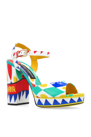 Dolce & Gabbana Sandały na platformie ze wzorem ‘Carretto’