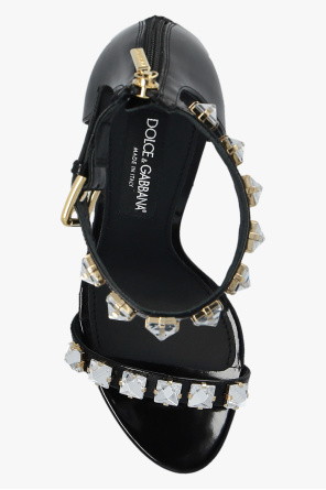 Белые женские ремни Dolce & Gabbana ‘Keira’  heeled sandals