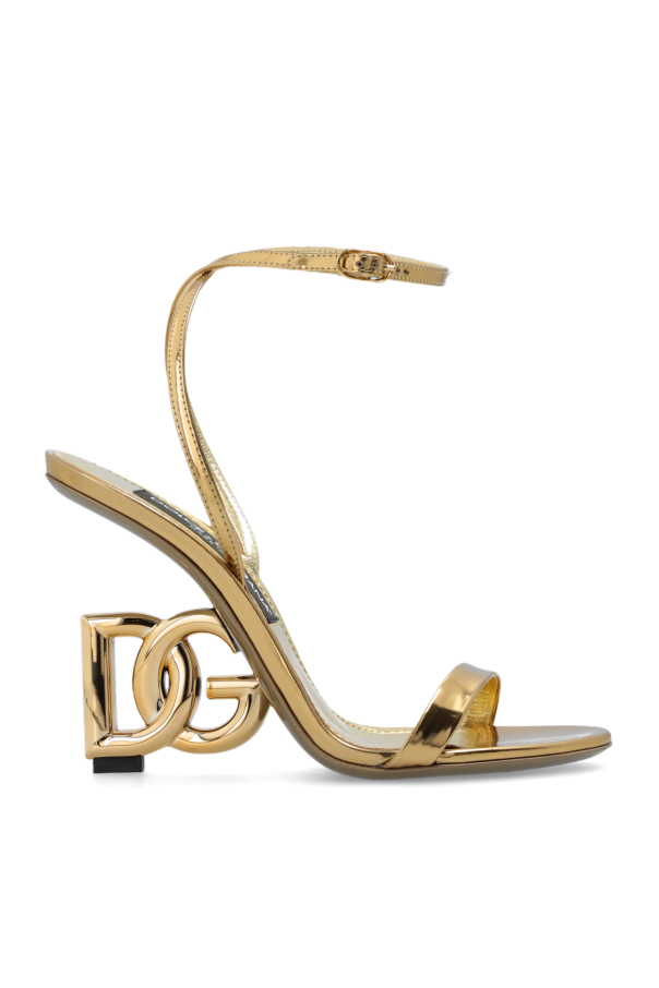 Dolce & Gabbana Skórzane sandały na obcasie