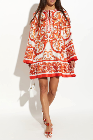Dolce & Gabbana Heeled sandals with 'Majolica' print
