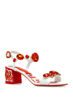 Dolce & Gabbana Heeled sandals with 'Majolica' print