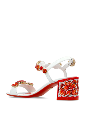 Dolce & Gabbana Heeled sandals with 'Majolica' print