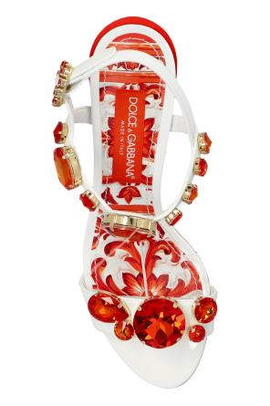 Dolce & Gabbana Heeled sandals with 'Majolica' print