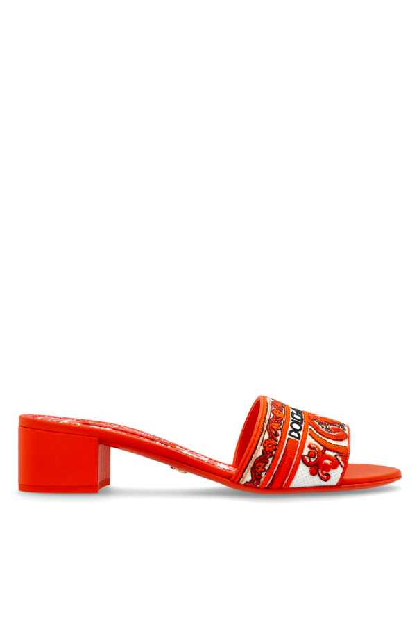 Heeled mules with 