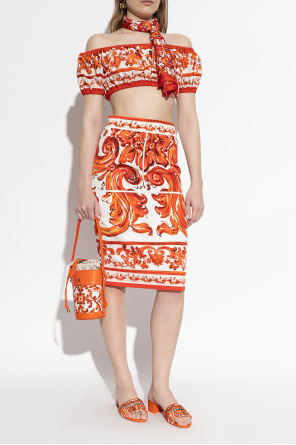 Dolce & Gabbana Heeled mules with "Majolica" pattern