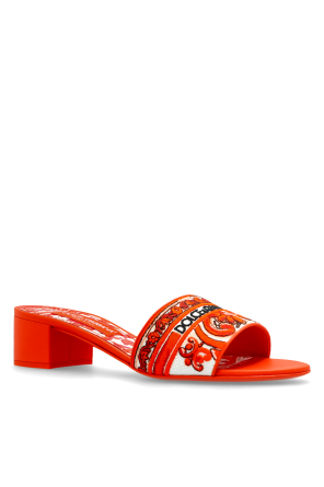 Dolce & Gabbana Heeled mules with "Majolica" pattern