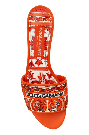 Dolce & Gabbana Heeled mules with "Majolica" pattern