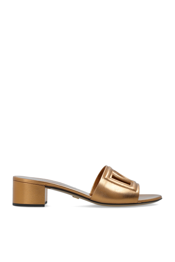 Heeled slides with logo od Dolce & Gabbana
