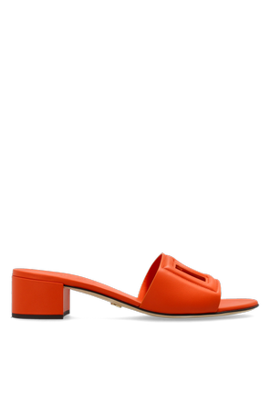 Leather heeled mules