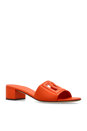 Dolce & Gabbana Lederpantoletten mit Absatz