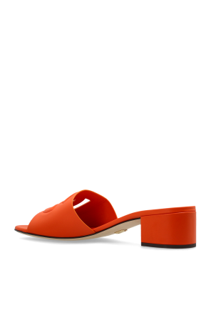Dolce & Gabbana Lederpantoletten mit Absatz