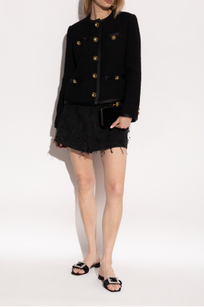 Dolce & Gabbana Aksamitne klapki na obcasie