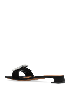 Dolce & Gabbana Aksamitne klapki na obcasie