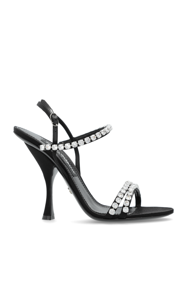 Heeled sandals with shimmering crystals od Dolce & Gabbana