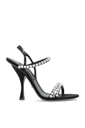 Sandalias de tacón con cristales brillantes