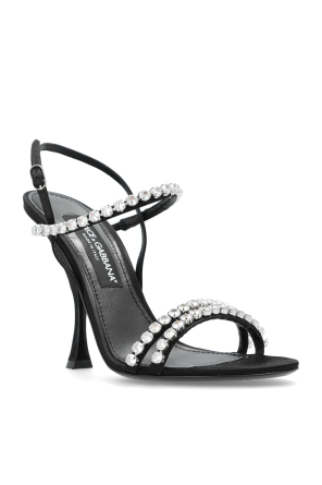 Dolce & Gabbana Heeled sandals with shimmering crystals