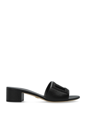 Heeled mules with logo