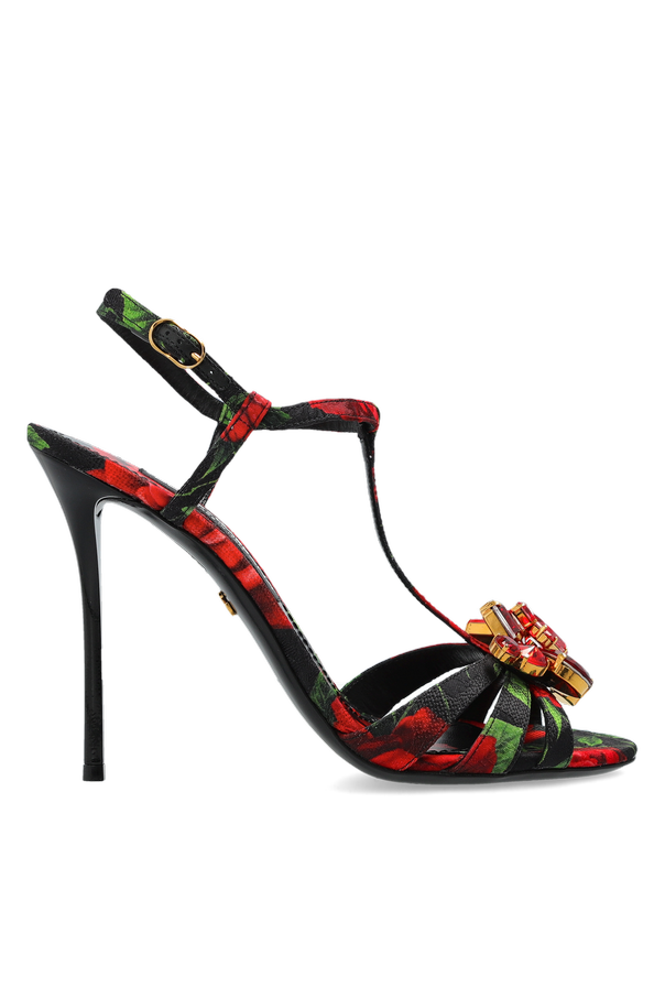 Heeled sandals with a floral motif od Dolce & Gabbana