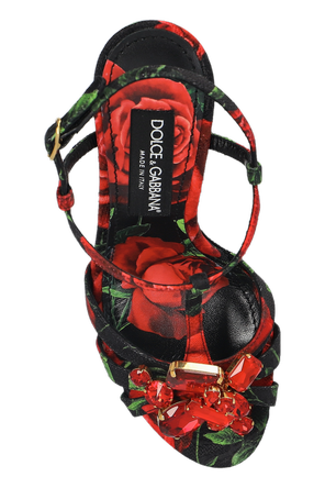 Dolce & Gabbana Heeled sandals with a floral motif