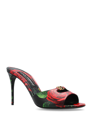 Dolce & Gabbana Sandalias de cuero con motivo floral y tacón