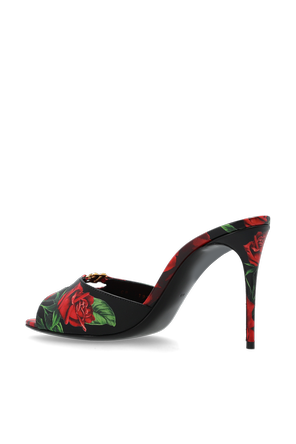 Dolce & Gabbana Sandalias de cuero con motivo floral y tacón