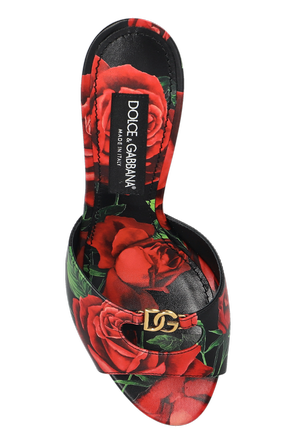 Dolce & Gabbana Sandalias de cuero con motivo floral y tacón