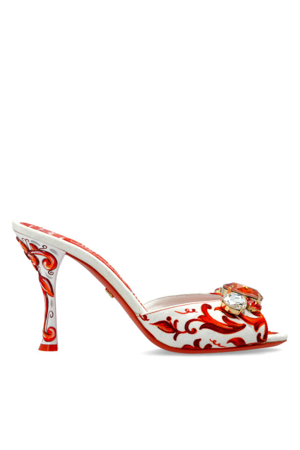 heeled mules with ‘Majolica’ print od Dolce & Gabbana