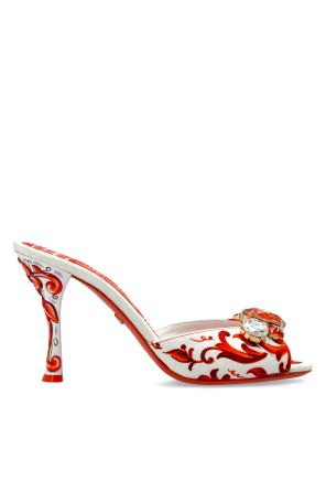heeled mules with ‘Majolica’ print