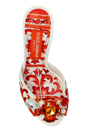 Dolce & Gabbana heeled mules with ‘Majolica’ print