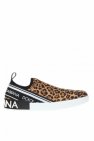 Dolce & Gabbana logo-plaque straight jeans Leopard motif slip-on sneakers