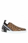 Dolce & Gabbana logo-plaque straight jeans Leopard motif slip-on sneakers