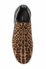 Dolce & Gabbana logo-plaque straight jeans Leopard motif slip-on sneakers