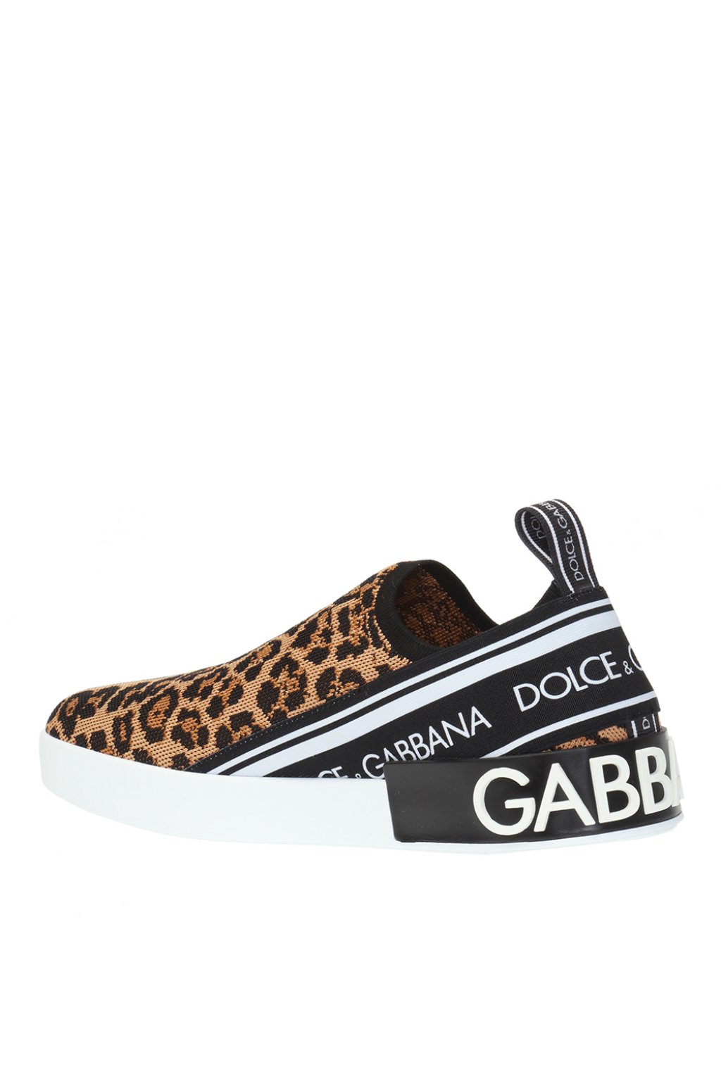 Dolce & Gabbana logo-plaque straight jeans Leopard motif slip-on sneakers