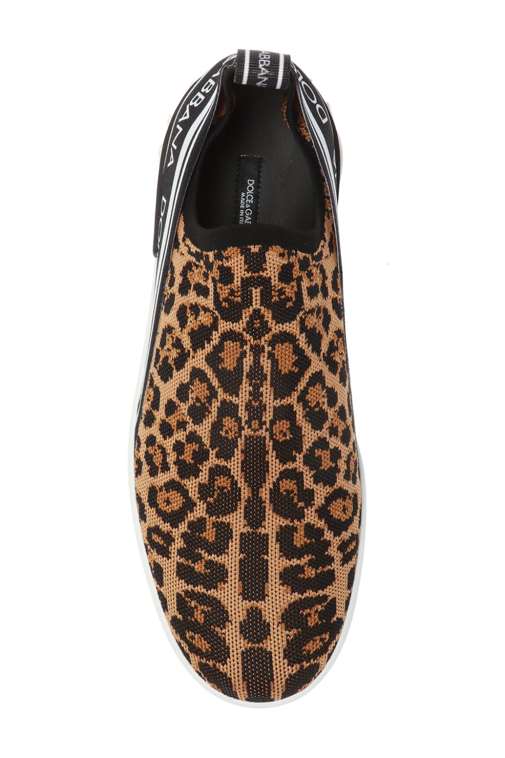Dolce & Gabbana logo-plaque straight jeans Leopard motif slip-on sneakers