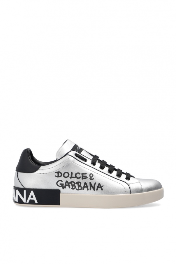 Dolce & Gabbana enamel lion logo brooch ‘Portofino’ sneakers
