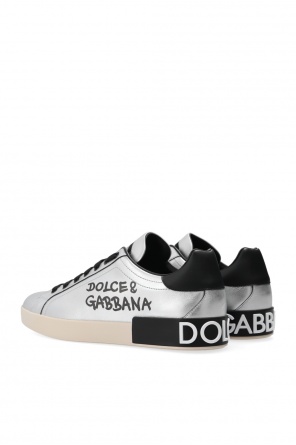 Dolce & Gabbana enamel lion logo brooch ‘Portofino’ sneakers