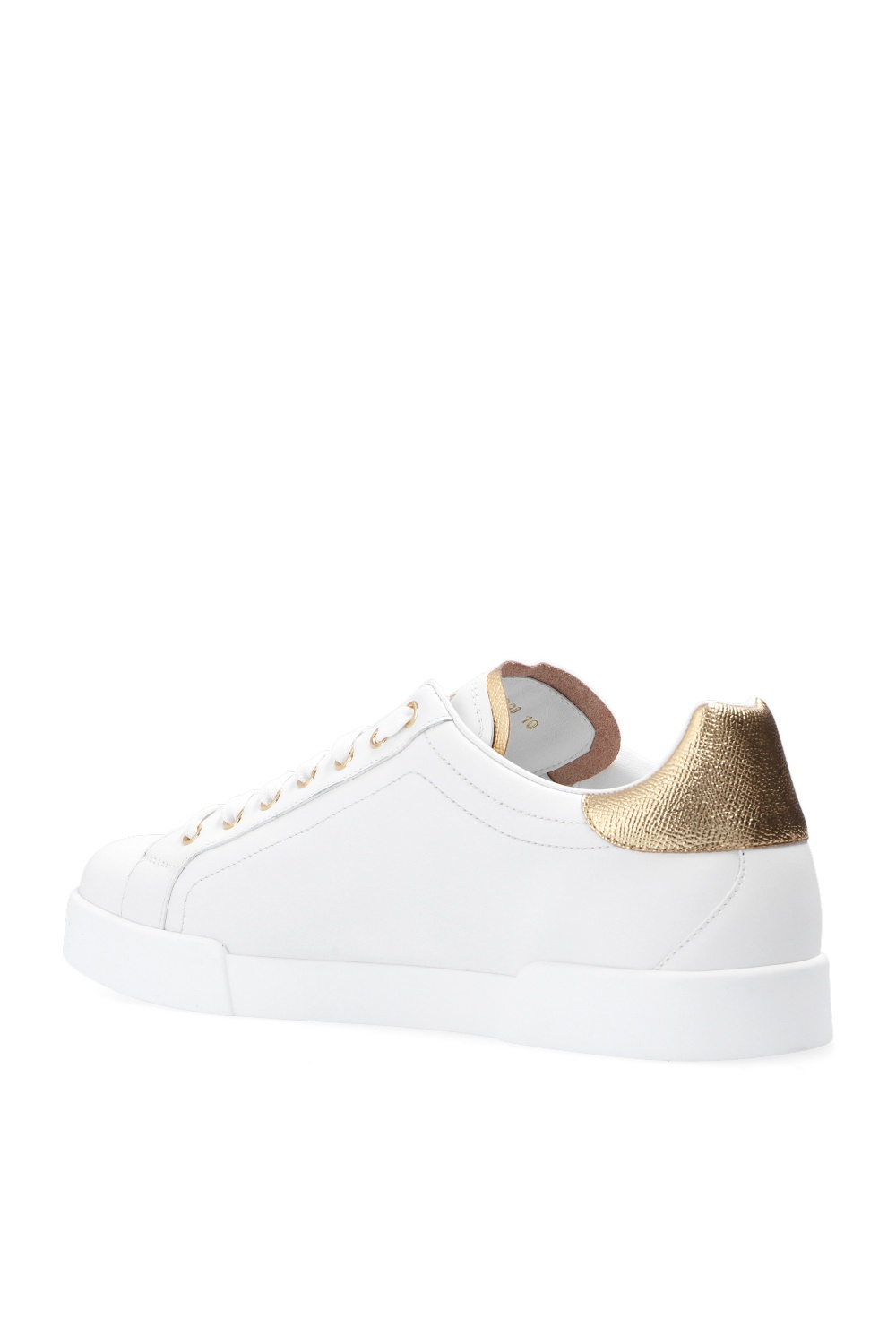 Dolce & Gabbana graphic-print silk shirt White ‘Portofino’ leather sneakers