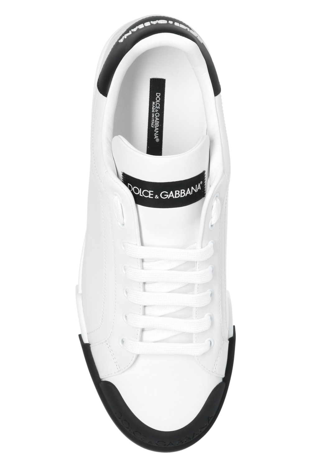 Dolce & Gabbana ribbed-knit square-neck jumper Logo sneakers