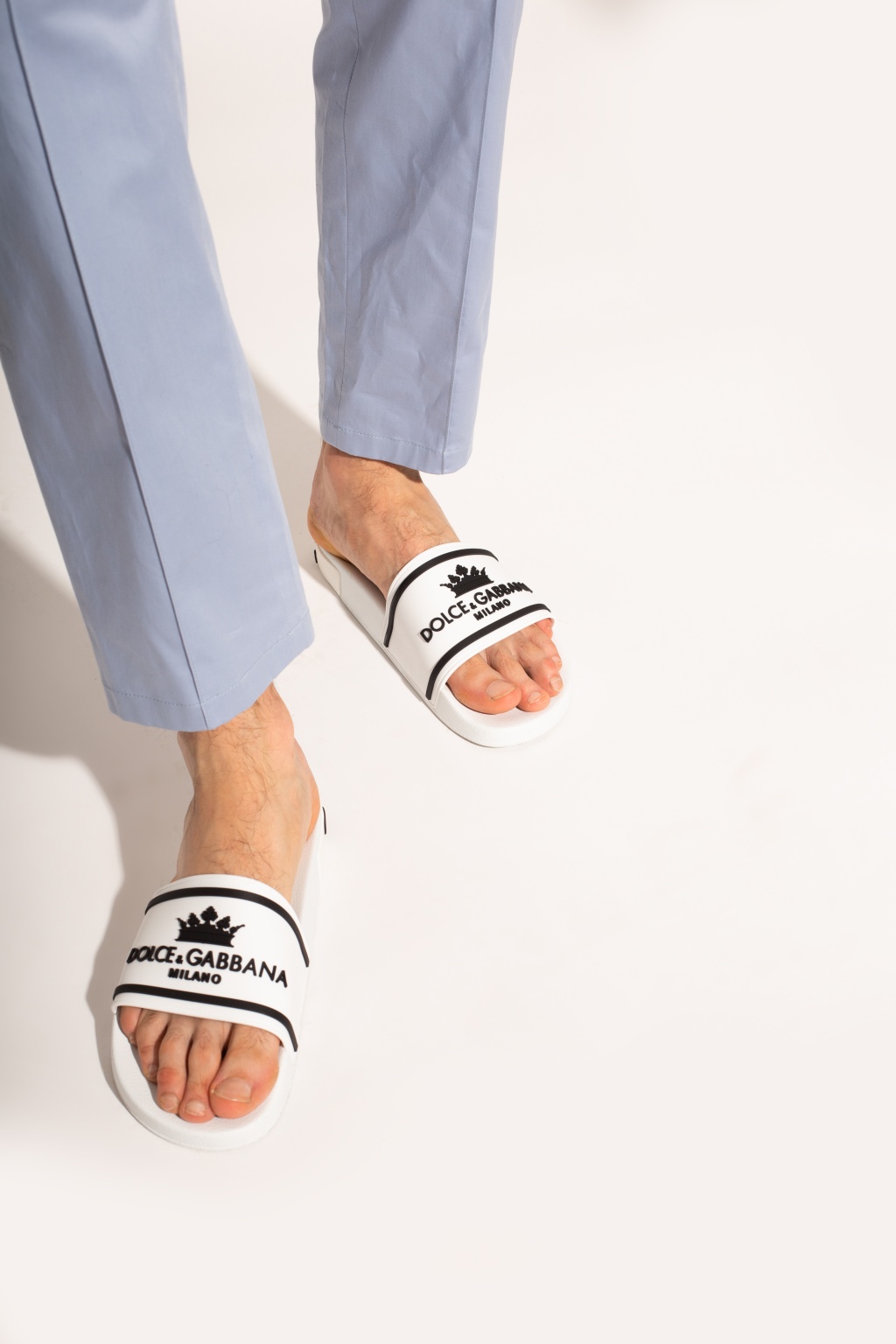 White Slides with logo Dolce & Gabbana - Vitkac TW