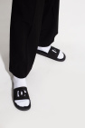 Dolce & Gabbana T-shirt classica con scollo a V Nero Slides with logo