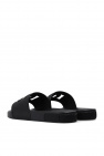 Dolce & Gabbana T-shirt classica con scollo a V Nero Slides with logo