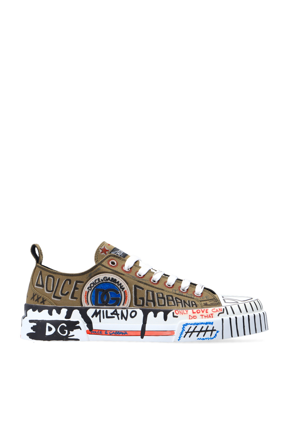 Dolce & Gabbana rose-print embellished clutch bag ‘Portofino Light’ sneakers