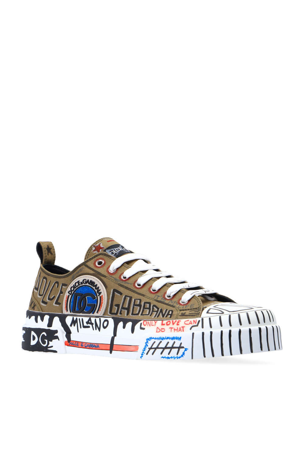 Dolce & Gabbana rose-print embellished clutch bag ‘Portofino Light’ sneakers