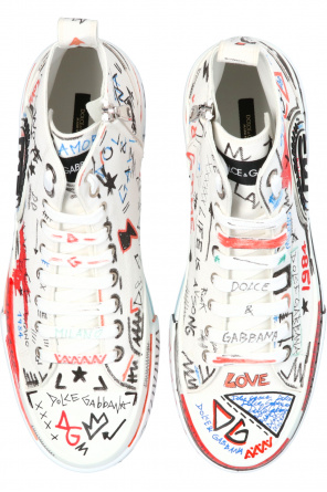 dolce gabbana printed silk twill shirt Patterned sneakers